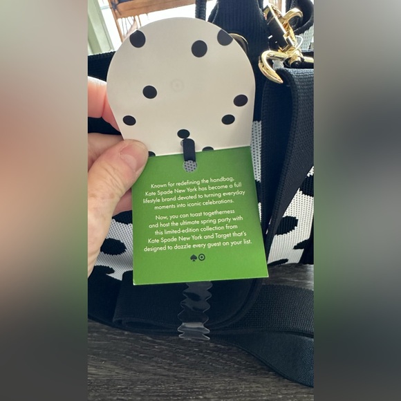 NWT Kate Spade New York x Target White/Black Polka Dot Knit Crossbody Bag - Picture 6 of 10